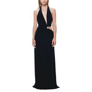 misha sisal one-shoulder twist mesh maxi dress MISHA | The 'Sisal' Mesh Dress